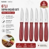 ByMyHand Bordo Meyve Bıçağı 6lı Set