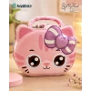 ByMyHand Metal Pembe Kilitli Kedi Temalı Kulplu Kumbara 12 x 15Cm
