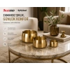 ByMyHand Paslanmaz Çelik Gold 3lü küllük Set