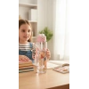 ByMyHand Pembe Hayvan FigürlüTaşıma Kulplu Kilit Kapaklı Pipetli Suluk Okul Matarası 1000 Ml