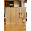 Doğal Bambu Bıçaklı Peynir Servis Sunum Tabağı Kahvaltı Sunum Tahtası Seti 3 Parça 30x25 Cm