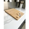 Doğal Bambu Bıçaklı Peynir Servis Sunum Tabağı Kahvaltı Sunum Tahtası Seti 3 Parça 30x25 Cm