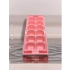 MyBru Pembe Sert Plastik 12 Hazneli Kare Buz Kalıbı