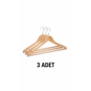 ByMyHand Ahşap Askı Kıyafet Askısı Elbise Askısı Gömlek Askısı 3 Adet