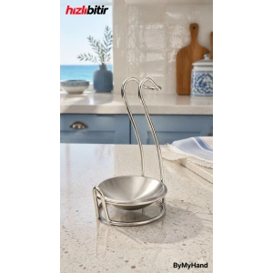 ByMyHand Paslanmaz Çelik Kuğu Model Ocak Yanı Kaşıklık Kepçelik