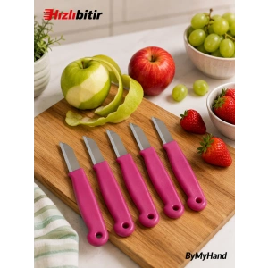 ByMyHand Pembe Meyve Bıçağı 6lı Set