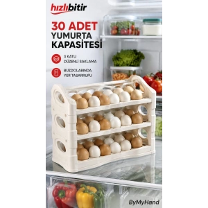 ByMyHand Plastik 3 Katlı 30lu Yumurta Saklama Kabı Yumurtalık