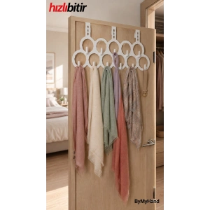 ByMyHand Plastik Beyaz Kapı Arkası Askılık