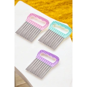 MyBru Paslanmaz Çelik Chips Chopper Patates Sebze ve Meyve Dilimleyici Şekillendirici (Karışık Renk)