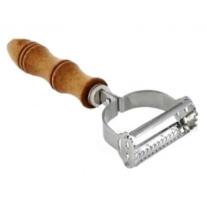 MyBru Pratik Paslanmaz Çelik Ahşap Saplı Çift Jülyen Patates Meyve ve Sebze Soyucu