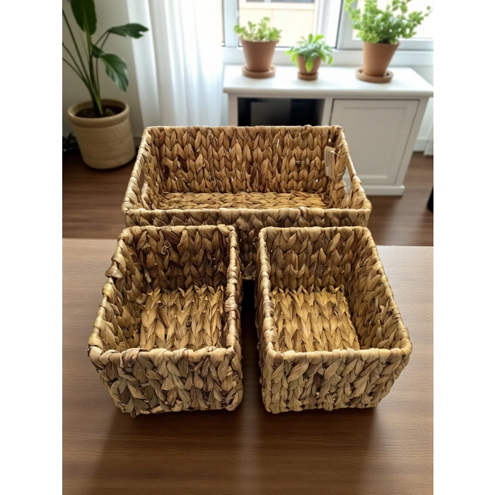 MyBru Çok Amaçlı 3lü Hasır Sepet
