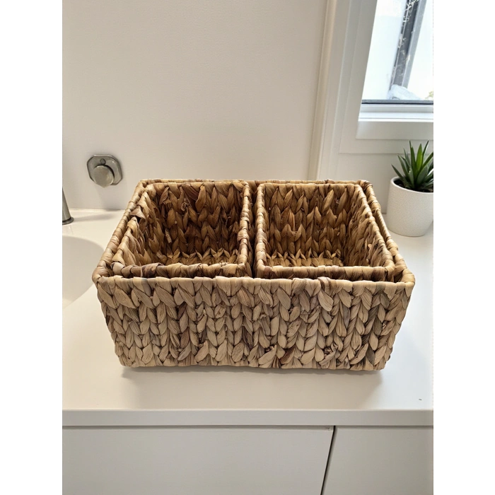 MyBru Çok Amaçlı 3lü Hasır Sepet