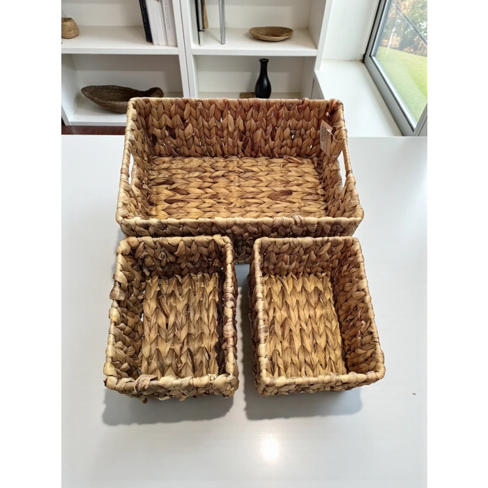 MyBru Çok Amaçlı 3lü Hasır Sepet