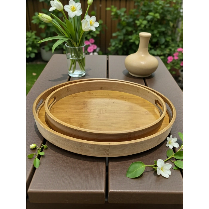 MyBru Oval Bambu Tepsi 2li Set