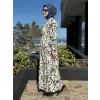 Kayra Floral Desenli Vual Elbise