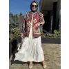 Almarwah Etnik Desenli Kapitone Ceket 405019