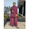 Misswhence 3 lü Cupra İpek Ceket Tunik Pantolon Takım 39208