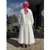 Kayra Kabartma Desenli Naturel Ceket Etek Takım KA16009