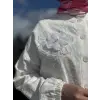Kayra Kabartma Desenli Naturel Ceket Etek Takım KA16009