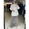 Kayra Boncuk ve Payet Detaylı Poplin Gömlek KA21046