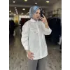 Kayra Boncuk ve Payet Detaylı Poplin Gömlek KA21046