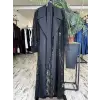 Zems Güpür ve Saten Kombinli Çık Abaya 2802