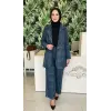 Clande Taş Detaylı Denim Ceket