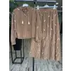 Clande Nakış İşlemeli Kraş Bomber Ceket Etek Takım