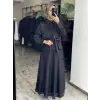 Clande Şık Saten Gömlek Güpürlü Etek Takım