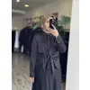 Clande Şık Saten Gömlek Güpürlü Etek Takım