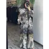 Vuu Kendinden Doku ve Desenli Balon Kol Ceket Pantolon Takım