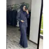 Vuu Gold Düğme Aksesuarlı Denim Ceket Kemerli Pantolon Takım