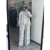 Vuu Jakarlı Çiçek Desenli Tunik Pantolon Takım