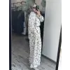 Vuu Jakarlı Çiçek Desenli Tunik Pantolon Takım