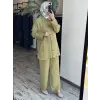 Kayra Kendinden Desenli Tencel Kap Pantolon Takım KA16063