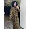 Kahma Floral Desenli Tencel Gömlek Etek Takım