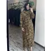 Kahma Floral Desenli Tencel Gömlek Etek Takım