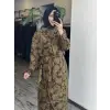 Kahma Floral Desenli Tencel Gömlek Etek Takım