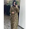 Kahma Floral Desenli Tencel Gömlek Etek Takım