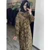 Kahma Floral Desenli Tencel Gömlek Etek Takım