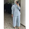 Qupra Keten Gömlek Anvelop Pantolon Takım WAD1217