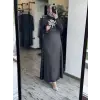 Zems Önü Kristal Çiçek İşlemeli Şık Elbise 2815