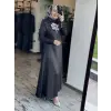 Zems Önü Kristal Çiçek İşlemeli Şık Elbise 2815