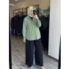 Kayra Önü Çıtçıtlı Gömlek Yaka Penye Bluz KA31010