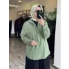 Kayra Önü Çıtçıtlı Gömlek Yaka Penye Bluz KA31010
