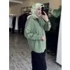 Kayra Önü Çıtçıtlı Gömlek Yaka Penye Bluz KA31010