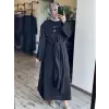 Qupra Parça Detaylı Keten Kimono Elbise Takım WAD1530