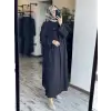 Qupra Parça Detaylı Keten Kimono Elbise Takım WAD1530
