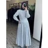 Vuu Çizgili Poplin Elbise