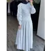 Vuu Çizgili Poplin Elbise
